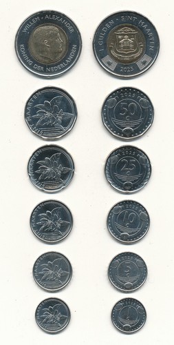 Netherlands Antilles / Sint Maarten - 1+5+10+25+50 Cents + 1 Gulden 2025 UNC New