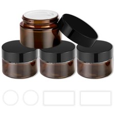 Small Glass Containers with Lids 1 Oz Glass Jars with Lids Liners 4 Pack
