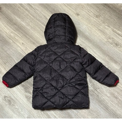 Snozu Puffer Jacke Kapuze Wintermantel wattiert gesteppt schwarz rot 18M - Bild 8 von 8