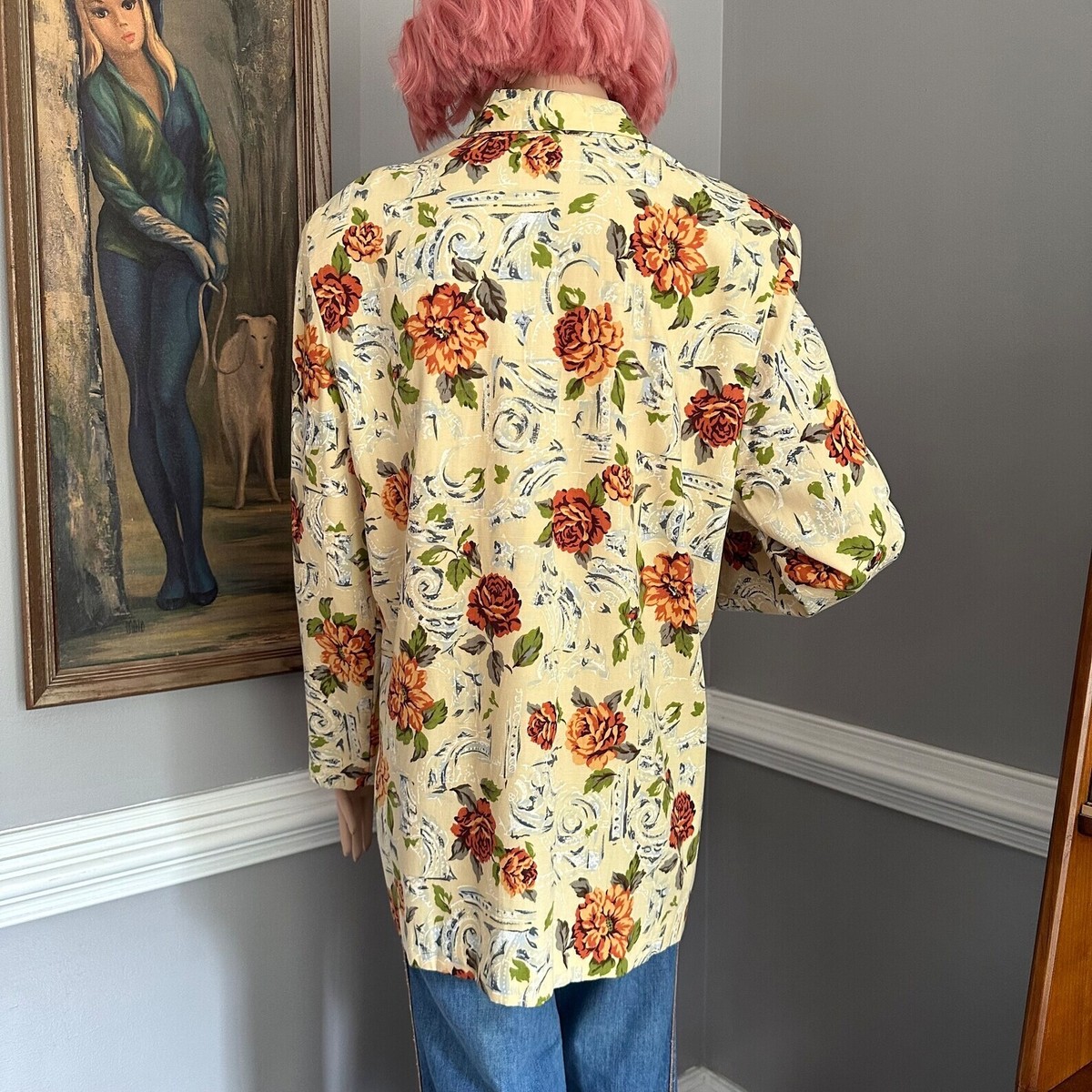 Vintage SoutiencollarCoat 80’s Vintage 80s 90s Floral Blazer Brat Pack Shoulder Pads