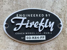 "Engineered by Firefly" Logo 8" Serenity Foam 3D Plaque - Coach Works QMx
