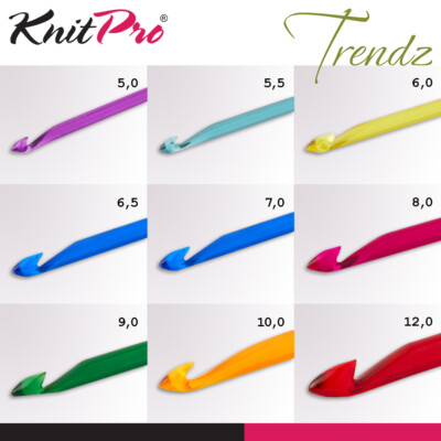 KnitPro Trendz Austauschbare Tunesische Häkelnadel Acryl stylisch 9 Größen