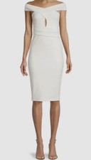 Lavish Alice Keyhole Ponte Halter Dress Women’s Size 4 Off White $170