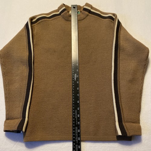 Vintage Women's Small Wool Cardigan Beige Aspen Skiwear Snow Sweater 60s 70s 80s - Picture 3 of 7