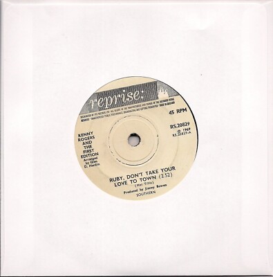 7'', KENNY ROGERS & THE 1ST EDITION 'Ruby, don't take your love to town'  (1969)