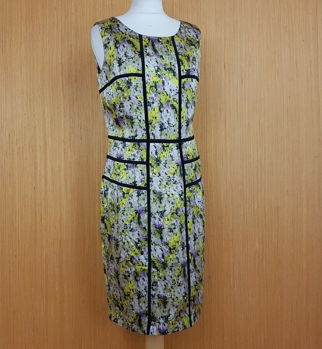 FWM Dress Yellow 100% Silk Fitted Pencil Fenn Wright Manson Knee