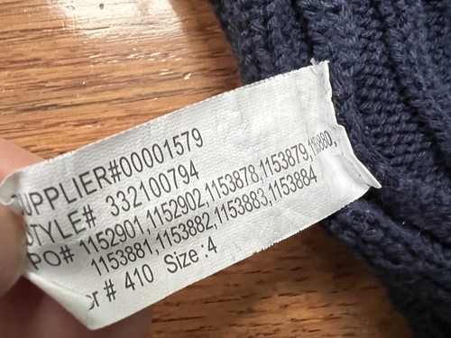 CHAPS Cable Knit Sweater Vest V-neck Blue Embrd Logo 100% Cotton Sz 4 - Picture 4 of 4