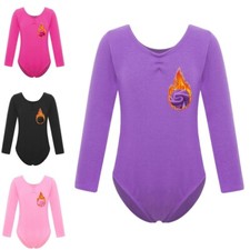 Kids Girls Jumpsuits Training Dance Leotard Solid Color Bodysuit Dancing Romper