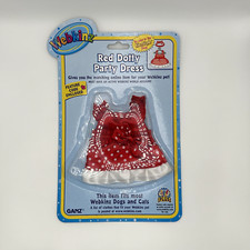🎈 New Webkinz Red Dotty Party Dress - Unused Code, Pet & Smoke-Free 🎈