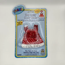 🎈 New Webkinz Red Dotty Party Dress - Unused Code, Pet & Smoke-Free 🎈