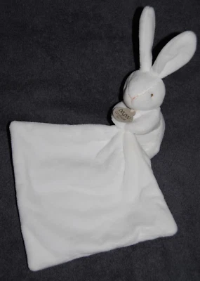🍀DOUDOU ET COMPAGNIE dc4098 Peluche Lapin Blanc Mouchoir Carré Etat NEUF - Photo 1/3