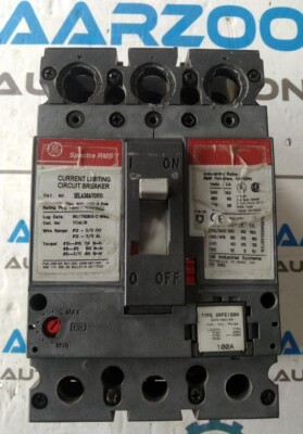General Electric SELA36AT0100SpectraRMS 100A Plug 3P 600V 100A BREAKER