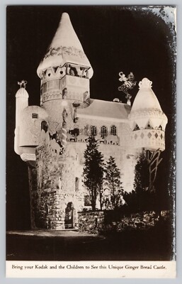Unique Ginger Bread Castle by Joseph Urban Hamburg NJ Advertisement Postcard