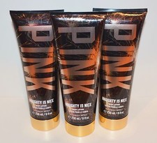 3 VICTORIA'S SECRET PINK NAUGHTY IS NICE BODY LOTION HAND CREAM 8 OZ LAVENDER