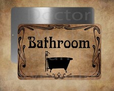 BATHROOM vrbo airbnb rental fun 8" x 12" metal sign Made in USA