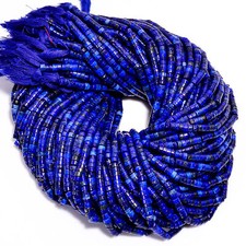 Natural Lapis Lazuli Gemstone Heishi Smooth Beads 4X2.5 mm Strand 12.5" EB655