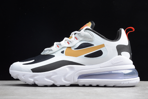 Femmes Nike Air Max 270 réagissent vaste Gris/Doré Métallisé-Noir  CT3433-001 | eBay