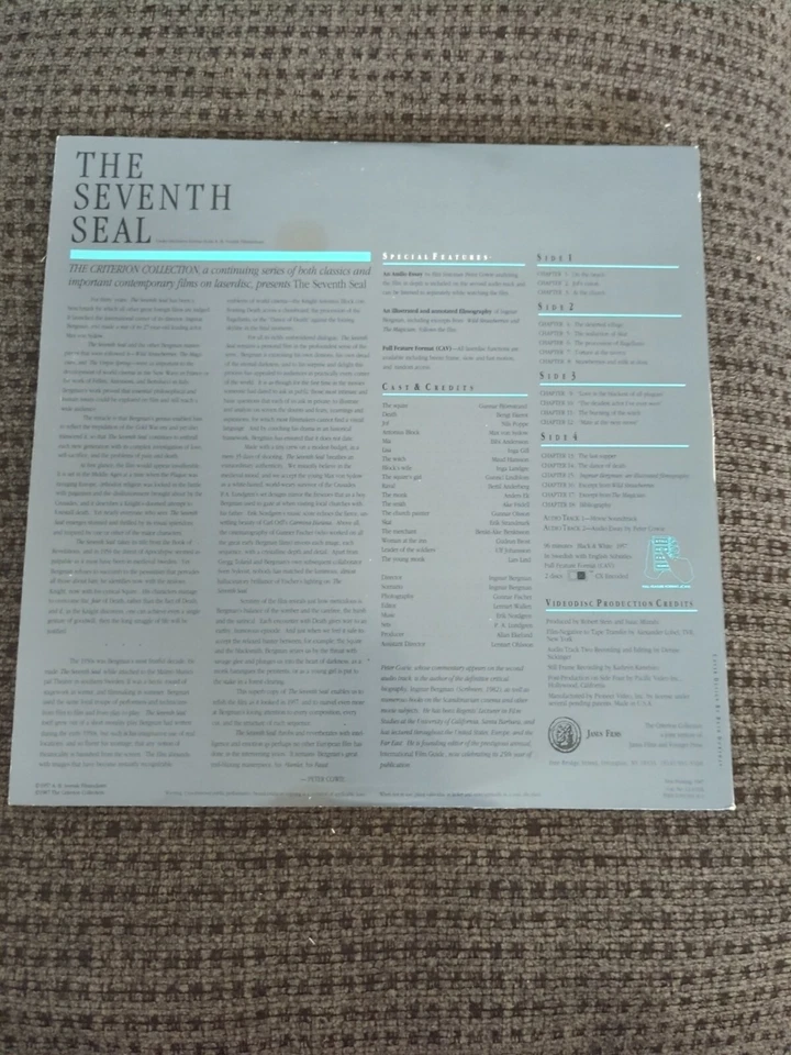 THE SEVENTH SEAL Criterion Laserdisc Ingmar Bergman 2-disc gatefold CAV - Image 2 of 2