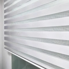 Naza Light Gray Zebra Roller Blind Shades Aluminum Case Window Curtains Stor