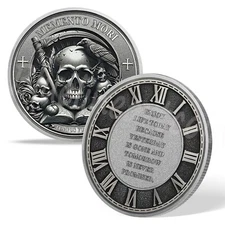 Skull Memento Mori Coin Memento Vivere Daily Stoic Challenge Coin Gifts For Men