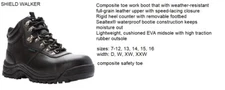 New Men's Propet SHIELD WALKER with composite safety toe - USA safety standard 
