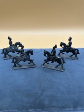4 Vintage Lead Metal Toy Soldiers Napoleon Riding Horse French Military Cavalry