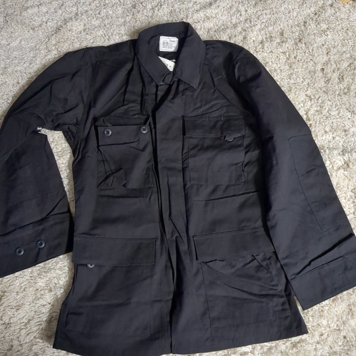 New Military Jacket Black Small Long Black 357 Poplin Combat Wind 