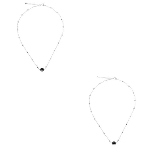 2 Count Eye Glass Necklace Miss Enamel Evil Pendants Clavicle Chain
