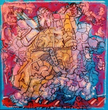 Surrealist, Impressionist, pastel drawing-Marching Toys