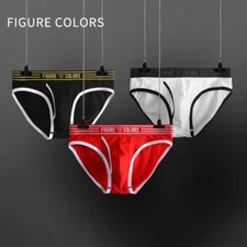 3Pack Fashion Solid Underwear Men Cotton Breathable Low Rise Sexy Briefs Shorts