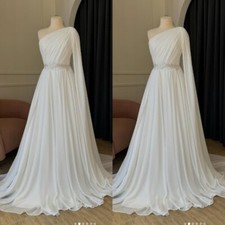 Chiffon Wedding Dresses With Cape Elegant Evening Dress Beading Bridal Gowns