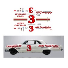  3 Holly Farms DECAL 1/64 scale fits Aurora AFX Tyco Lifelike Autoworld