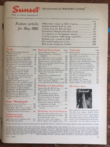 May 1962 Sunset Magazine Mid Century MCM Sequoia National Park - Picture 2 of 11