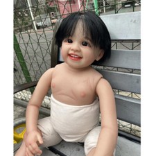30in Lifelike Reborn Toddler Doll Kit Painted Unfinished Doll Parts Rooted Hair