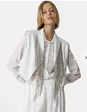 Nwt Forte Forte Forte_forte Bleached Denimvest With Diamond Fringe Sz Small (1)