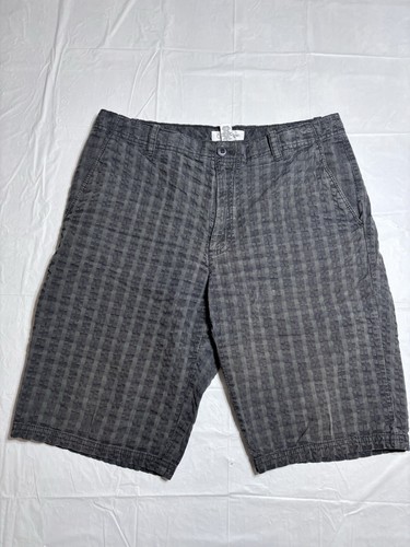 Calvin Klein Shorts Mens 32 Gray Plaid Slim Fit Chino Bermuda Business Causal