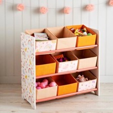 Kids 9 Tub Storage Unit Home Toy Bin Rainbow Bins Toys Childrens Boxes Crafts