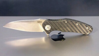 ZERO TOLERANCE ''ZT'' 0770CF CARBON FIBER STONEWASHED BLADE UPGRADED POCKET CLIP!