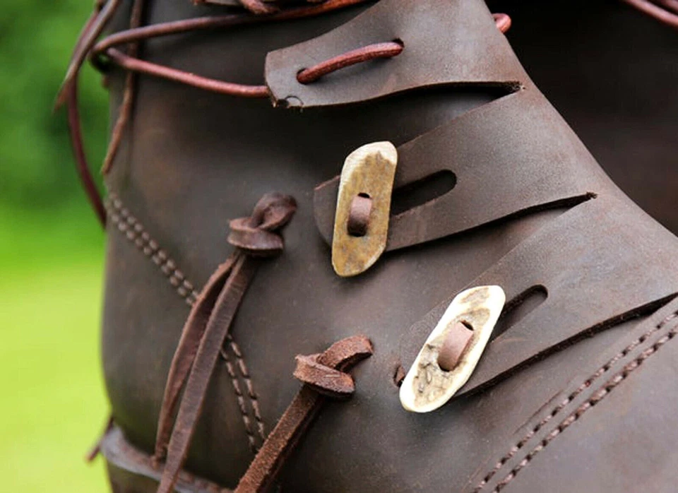 Renaissance Shoes Leather Viking Larp Shoes Gosudar viking middle high boot SCA - Image 2 of 2