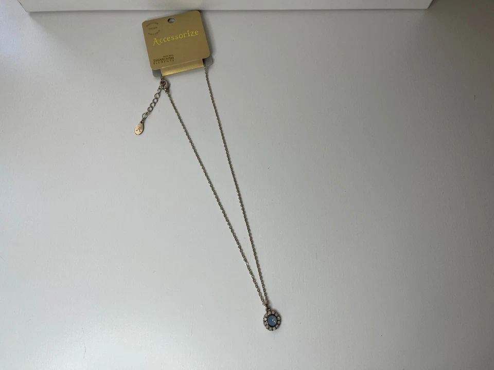 accessorize kette blau blume neu Swarovski Elements - Bild 2 von 3