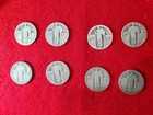 8 QUARTERS,   $2 FACE VALUE ~~   STANDING LIBERTY QUARTERS  - VARIOUS MINT MARKS