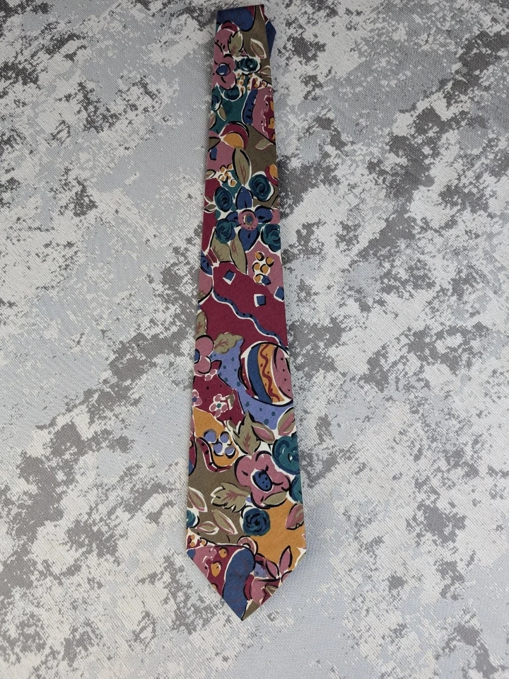 Corbata de Colección Cambridge Classics Para Hombre Patrón Floral Multicolor Clásico Longitud Foto 2 de 4