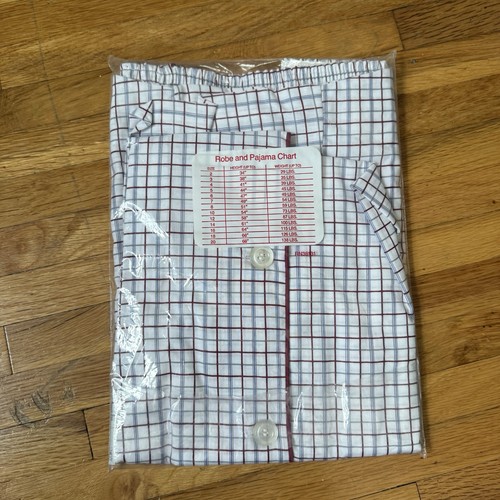 Vintage Botany 500 Boys/Kids Short‑Sleeve Check Lounge Pajama Set Size 16 NWT - Picture 3 of 9