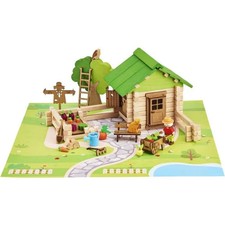 Casa e Giardino 135 Pezzi - JEUJURA - Gioco di Costruzioni in Legno Naturale, Ta