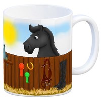 Kaffeebecher Mit Schwarzes Turnierpferd Motiv Kaffeetasse Tasse