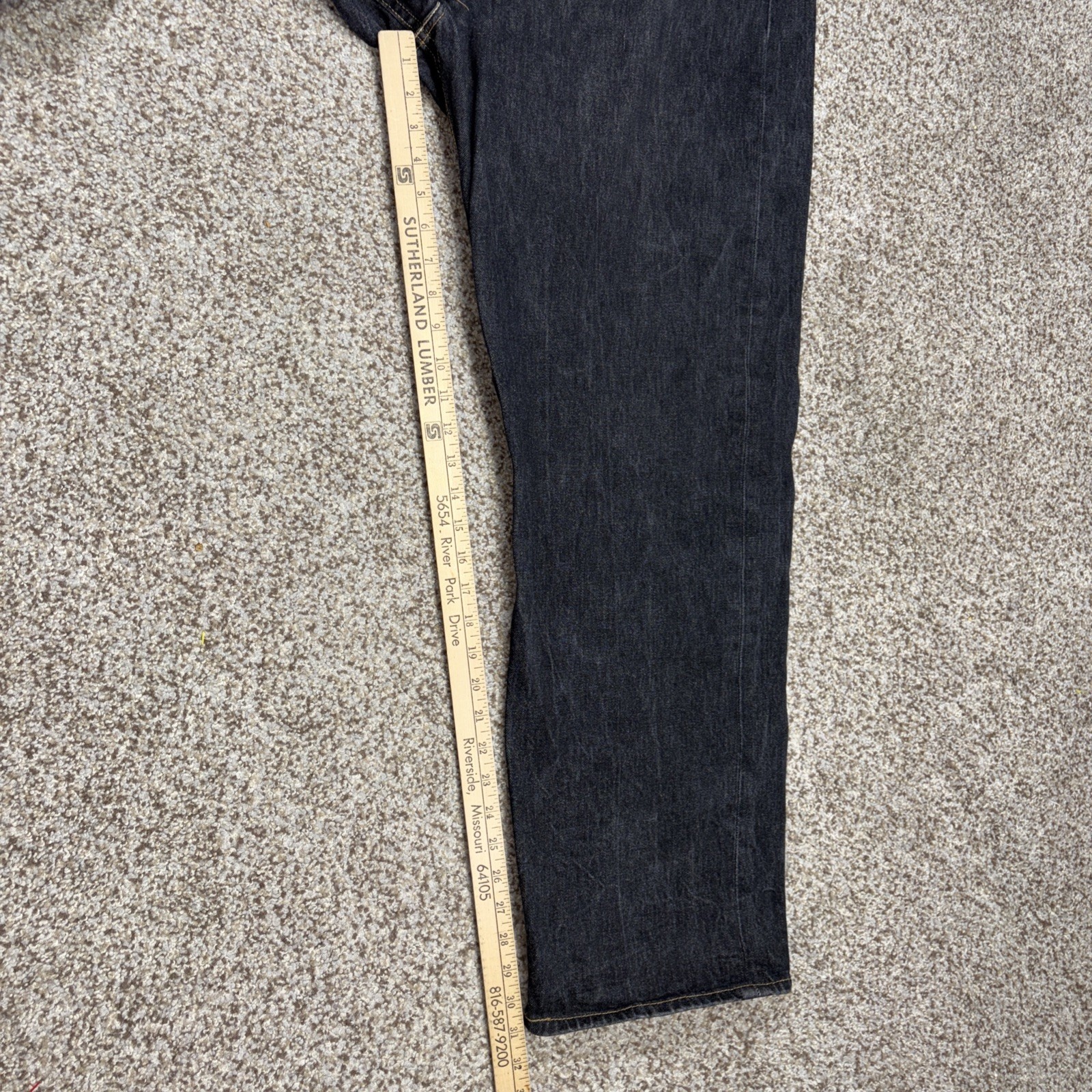 Levis Strauss 501 50 X 34 Fits 46 X 31 Button Fly Black Denim Cotton Jeans - View 10