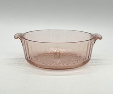 Vintage Anchor Hocking Fortune Pink Depression Glass Oval Candy Dish With Handle