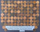 Lot of 100 Indian Head Pennies Full Dates 1880s-1908 Low Grade Cleaned #LQ2