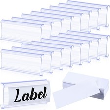150-PCS Wire Shelf Label Holders, 1-1/4 Shelves, Plastic Tags, Clips, Inserts