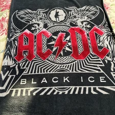 AC / DC Towel Metal Music Band Graphic Beach Towel / Wall 56”X26” Preowned 2010